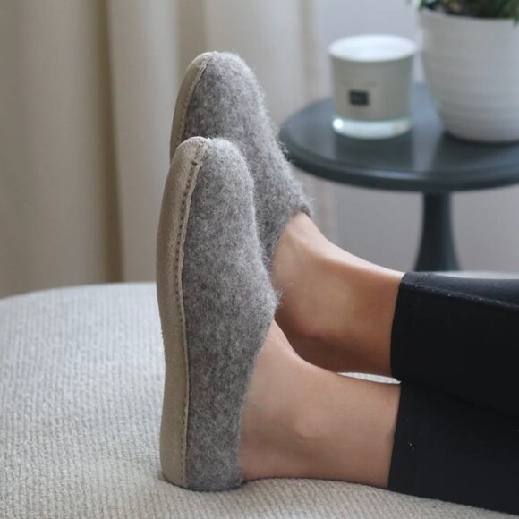 NWT Heather Grey Nootkas Slippers Newport Wool House Shoe 6.5 US / 37 UK - Picture 2 of 10